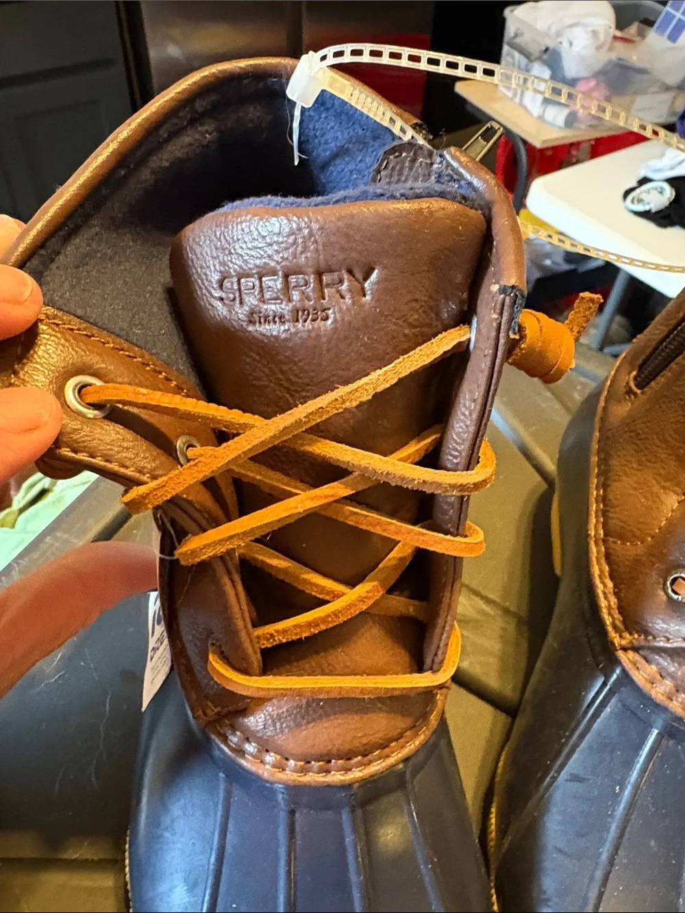 Sperry Kids Navy and Brown Duck Rain & Snow Boots